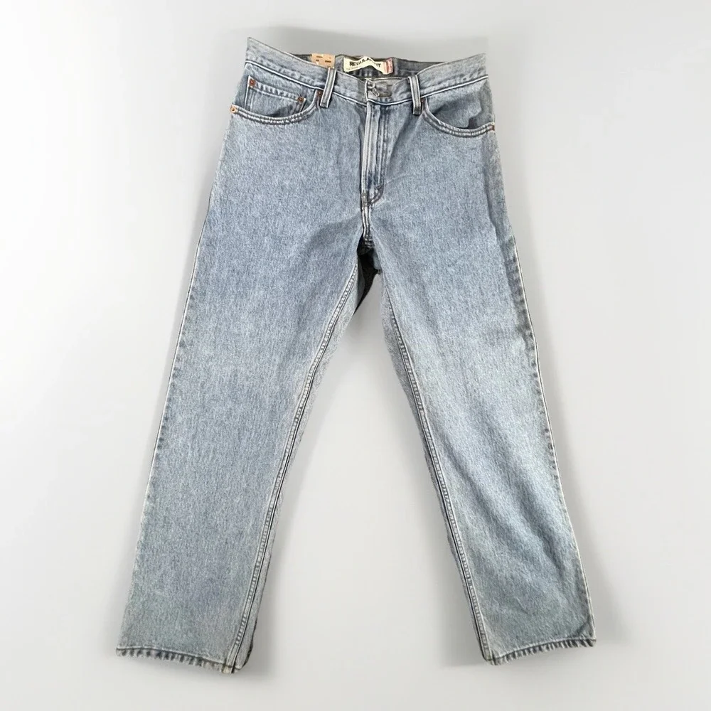 Levi's 505 Regular Fit Jeans Mens 33x30 Light Wash Blue 2007 Y2K NWT